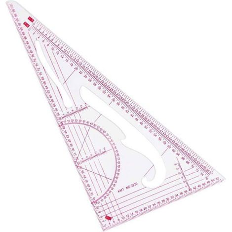 Règles de couture - - 4 pièces - Règle de courbe - Échelle triangulaire - Règle d'emmanchure - Système métrique (1/5)