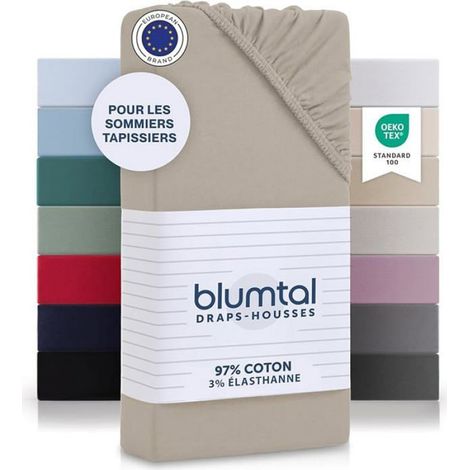 1 Drap Housse Jersey, 90x190x30 cm, Coton, Gris, Chambre (1/5)