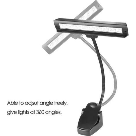 Lampe LED - Bras Flexible Gooseneck - 2 Niveaux De Luminosité - Pour Pupitre Piano Bureau Table - Alimentation USB Et Secteur - 1 Pièce (1/4)
