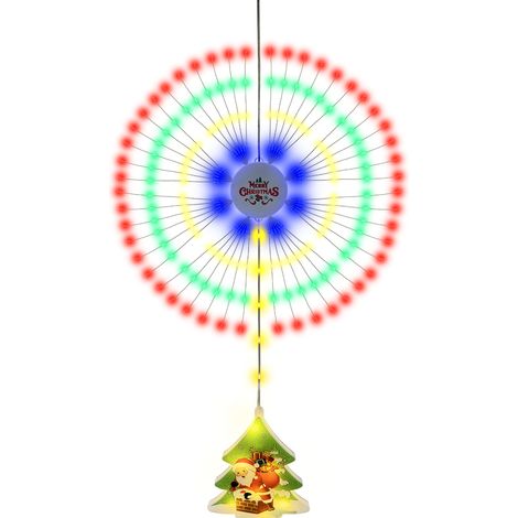 Guirlande lumineuse de Noël décorative forme feu d'artifice avec pendentifs étanche IP65 lumière multicolore 8 modes (1/3)