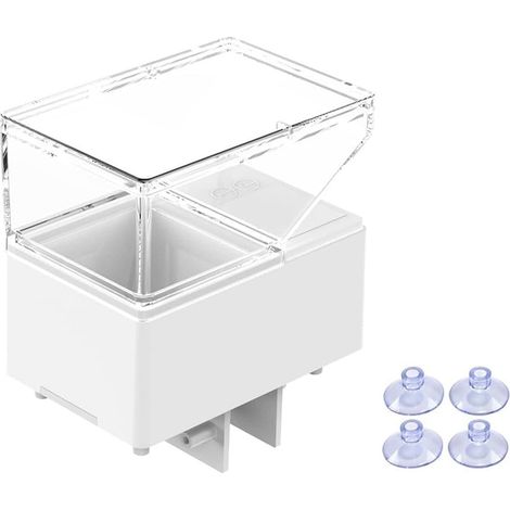 Distributeur automatique de nourriture pour poissons avec minuterie numérique, 500 ml, blanc (1/5)