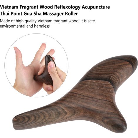 Rouleau de massage thaïlandais en bois parfumé du Vietnam pour réflexologie, acupuncteur, gua sha, thérapie des points, soin corporel relaxant (1/5)