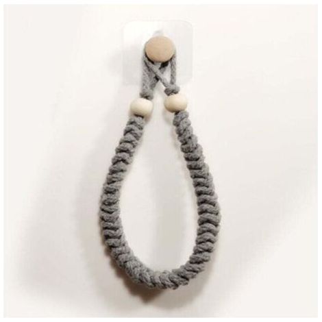 1 Pcs Porte-Serviettes(Gris) en Corde Porte-Papier Salle de Bain Support pour Rouleau de Papier Toilette Porte-Serviettes en Bois en Corde De Jute Rétro pour Salle Cuisine