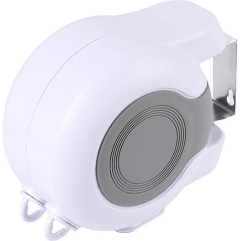 BEBUSINGOTO Tendedero retráctil para exterior e interior, resistente, doble, para secar la ropa, portátil y fácil de instalar, para pared (blanco) (1/3)