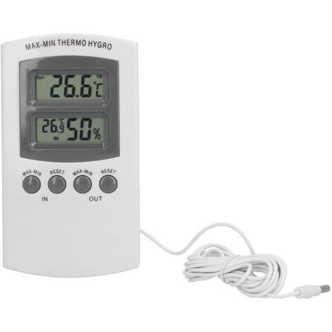 LCD-Thermometer/Hygrometer mit Kabel für den Innen- und Außenbereich, geeignet für Gewächshauspflanzen und Gartenbau – Temperatur- und Feuchtigkeitsüberwachung (1/5)