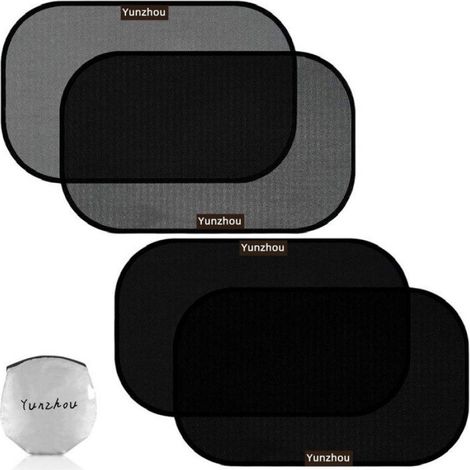 Pare-Soleil Voiture - Film Protection Solaire Auto-Adhésif pour Vitres Latérales - Transparent - 54 cm x 36 cm - Lot de 2 (1/4)