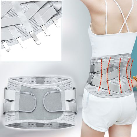 Ceinture Lombaire Réglable avec Barres Métalliques, Soutien Dorsal, Gaince Taille pour Hommes Femmes (1/3)