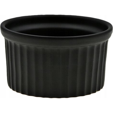 Crème-Brûlée-Schale, hitzebeständige Muffinform, schwarzes Porzellan (1/2)