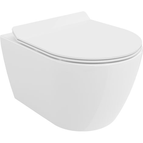 Mexen Carmen cuvette WC Rimless Tornado avec abattant à descente lente slim, duroplast, blanc brillant - 30880100T (1/5)