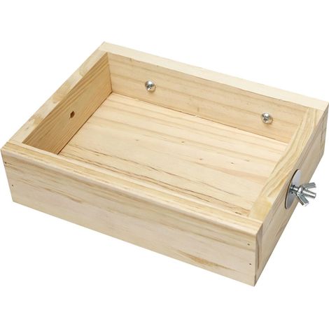 Mangeoire en Bois pour Cage d'Oiseaux et Petits Animaux Plateau de Nourriture Suspendu pour Lapin Hamster Chinchilla Perroquet Cochon d'Inde (1/5)
