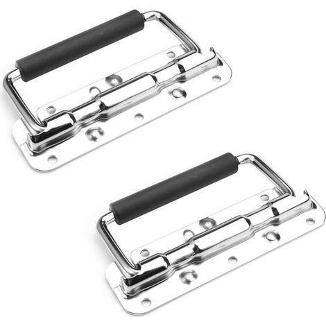 2 asas para maletero, asa de 120 mm para caja registradora, asas plegables para cajero, asa para caja de prueba, asas plegables con resorte con asa para reemplazo de caja de herramientas (1/4)