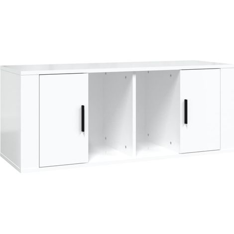 Maison Exclusive - TV-Schrank Hochglanz-Weiß 100x35x40 cm Holzwer