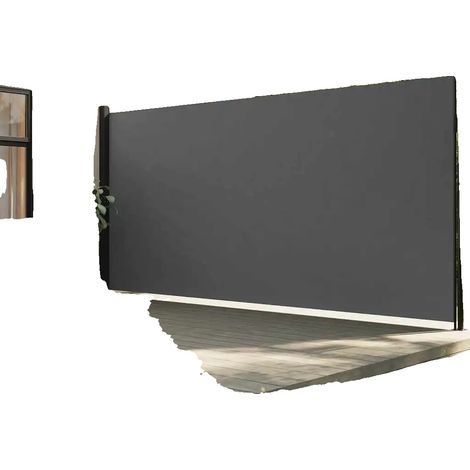 Toldo lateral retráctil, 220 cm de ancho, 600 cm de largo, protección UV, resistente al agua, tejido de poliéster. (1/5)