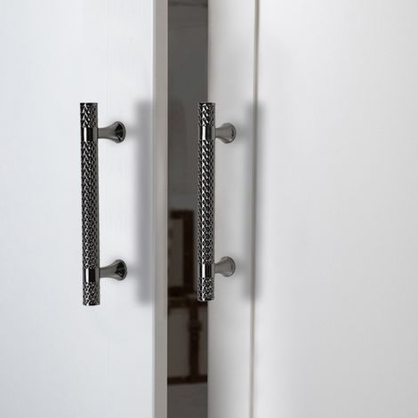 Poignée de meuble noire, espacement des trous de 96 mm, poignée de cuisine en alliage de zinc, poignée d'armoire de chambre, 2 pièces (1/5)
