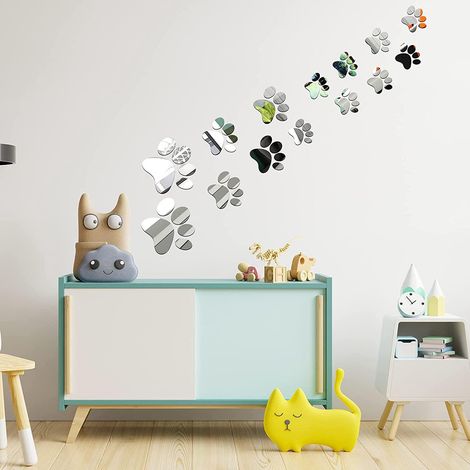 14-teiliges Set mit Hundepfoten-Wandaufklebern – Abnehmbare Acryl-DIY-Dekorationen – 2 Größen – Kinderzimmerdeko (1/5)