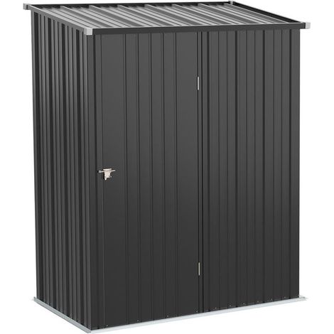 CASETTA DA GIARDINO PORTA UTENSILI ACCIAIO CON SERRATURA 161.5X94.5X196CM NERO (1/5)