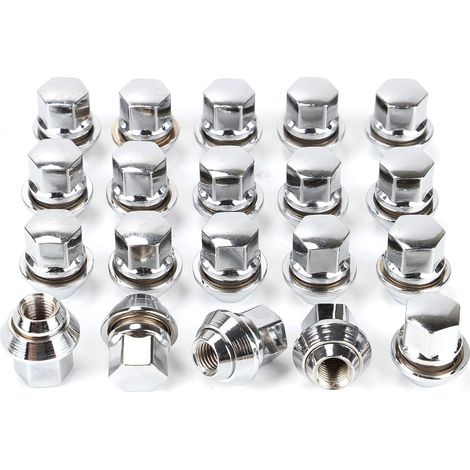 20PCS Alloy Wheel Nuts M12 x 1.5 Wheel Locking Nuts Taper Washer 19mm Hex Bolt Floating Captive Replacement for Ford, Fiesta, Kuga, Focus