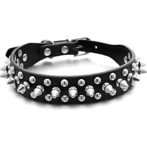 Collier décoratif en cuir PU pour chien et chat avec pointes réglable pour petit animal accessoire mode (1/5)