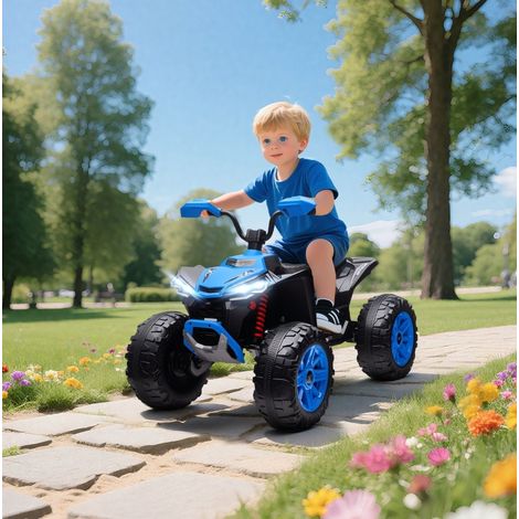 Quad électrique enfant 24V à 4 roues, 2 places, 4 à 6,5 km/h, avec phares, USB et MP3 DESVIAE (1/4)