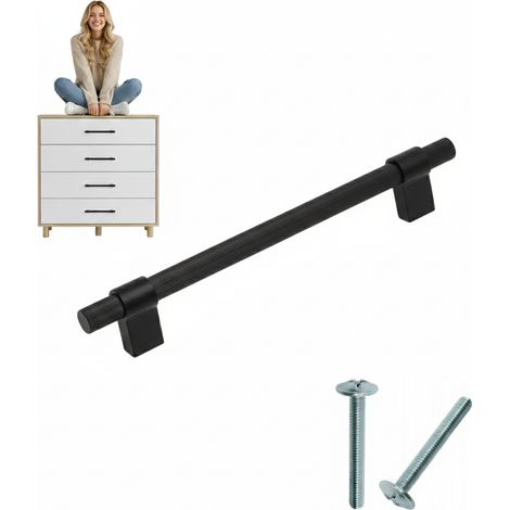 Maniglia per mobili Atticus 160, nero opaco, elegante, moderna, AKS (1/5)