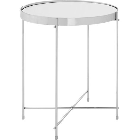 Premier Housewares Allure Silver Mirror Low Side Table (1/3)