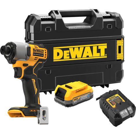 DeWalt DCF840E1T 18V Brushless Cordless Impact Driver - 1 x 1.7ah Power Stack Battery, Charger &amp TSTAK Case