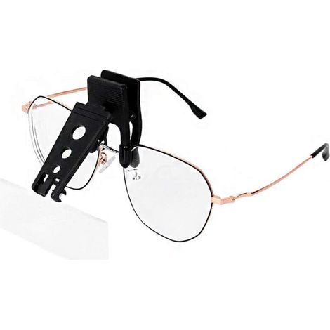Lente d'ingrandimento a clip per occhiali – 3 lenti intercambiabili (1,5x / 2,5x / 3,5x), pieghevole e a mani libere, ideale per leggere, cucire e per i propri hobby.