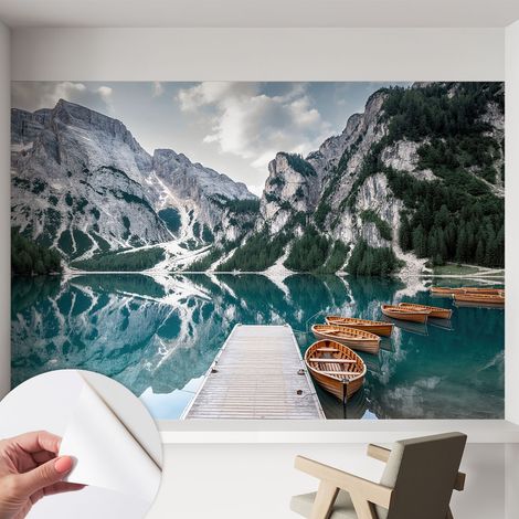 Fotomurale adesivo - Carta da parati adesiva - per la cucina camera da letto per la soggiorno - Panorama montano 152x104 cm (1/5)