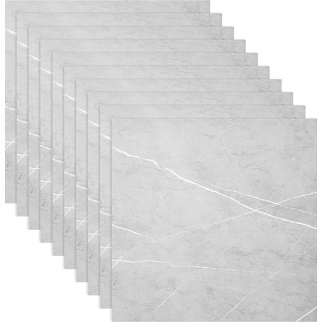 Autocollant De Sol Auto-Adhésif 10 Pièces De Carreaux De Sol En Vinyle Gris Clair 23. 62X23. 62 Pouces Autocollant Mural Étanche Pour Cuisine Salle À Manger Chambres À Coucher (1/5)
