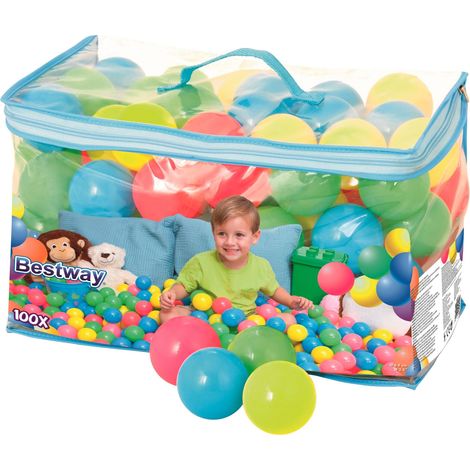 SACCA CON 100 PALLINE COLORATE CON CUSTODIA IDEALI PER BOX PISCINE E AREE GIOCO (1/5)