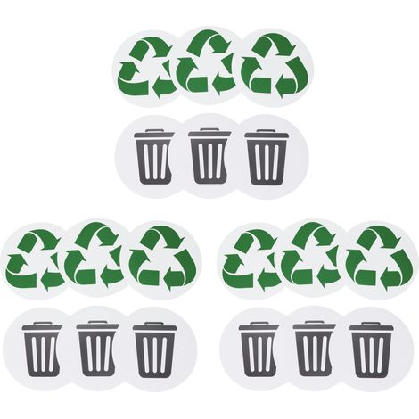Étiquettes de Recyclage Adhésives 18 Pièces - Imperméables pour Intérieur et Extérieur (1/5)