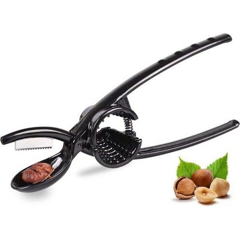 TrAdE Shop Traesio - Schiaccianoci 2 In 1 Apricastagne Multifunzione In Metallo Spacca Castagne Nero - (1/5)
