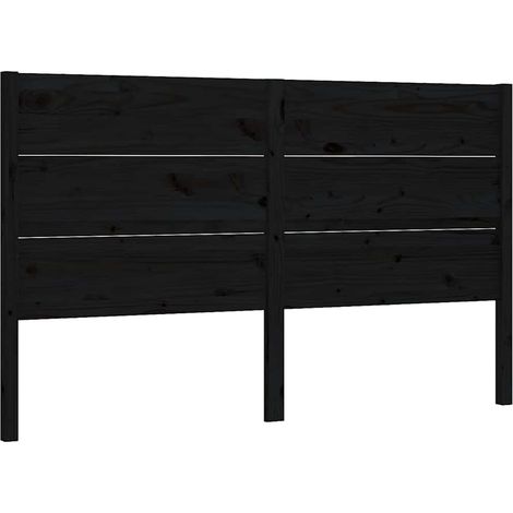 Maison Exclusive - Cabecero madera maciza de pino negro 126x4x100 (1/5)