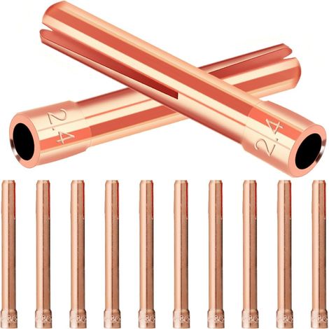 10N24 pour TIG Collet Tips Kit pour WP-17 WP-18 WP-26 Accessoires pour Torche de soudage, 2.4mm 3/32" Collet de Serrage pour électrode de tungstène Consommables (12 pièces) (1/5)