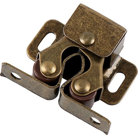 Lot de 12 verrous de porte d'armoire à double rouleau, ferme-portes galvanisés pour armoires de cuisine, placards et tiroirs (bronze vert)