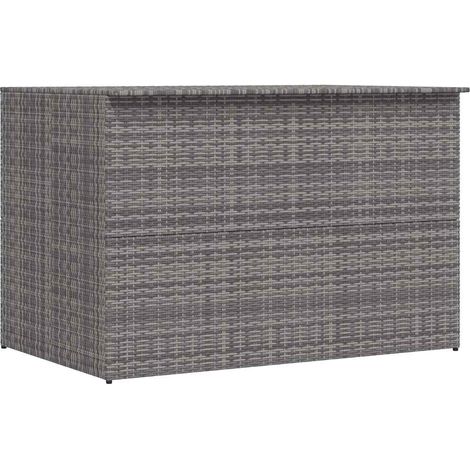 Boîte de rangement de jardin-Coffre de rangement-Stockage Rangement gris 150x100x100 cm résine tressée 828419 (1/5)