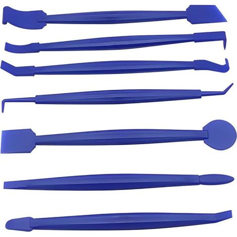 Sollbry Flexibler Rakel mit Kurvenschlitz, 7-teiliges Folierungswerkzeug-Set, Kantenrakel für Autofolierung, kratzfester Rakel für Autofolierung (Blau) (1/5)