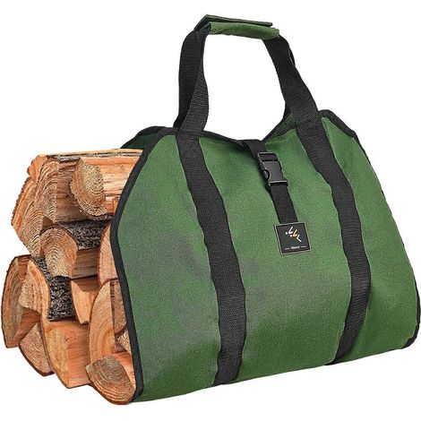Sac de transport de bûches, poignée de transport de bûches pour poêle ou cheminée, accessoires de camping. (1/5)
