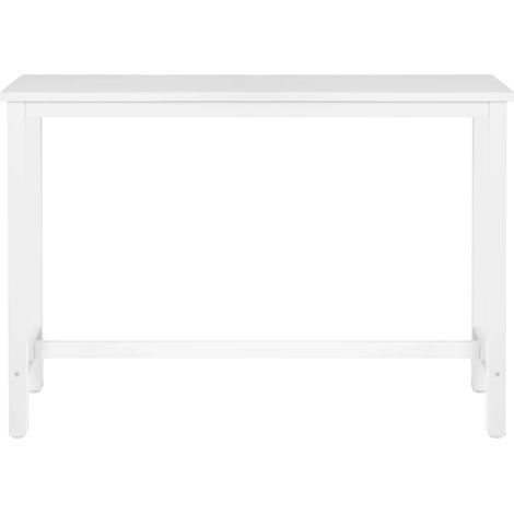Tavolo alto da bar bianco 140 x 40 x 100 cm in MDF e metallo (1/5)