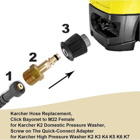 Adaptateur de nettoyeur haute pression avec adaptateur M22 14mm à connexion rapide pour nettoyeur Karcher K2-K7,connecteur de tuyau (1/5)