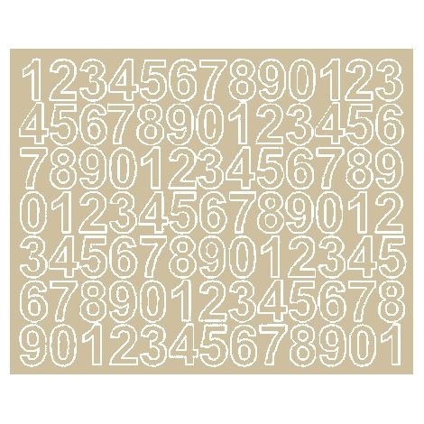 Numeri adesivi autoadesivi da 2,5 cm, beige lucidi
