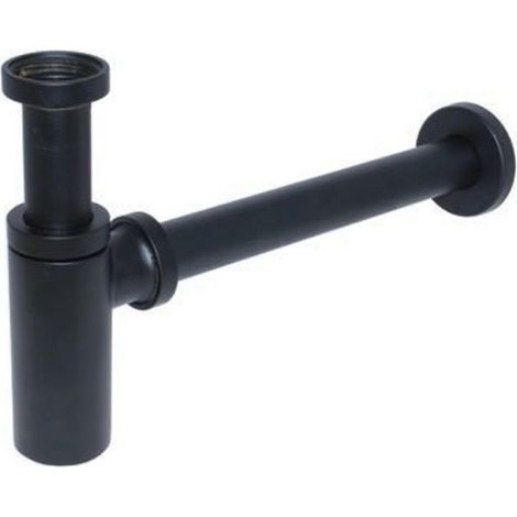 De beer Siphon design 5/4"x32mm avec tuyau mural noir mat (1/2)