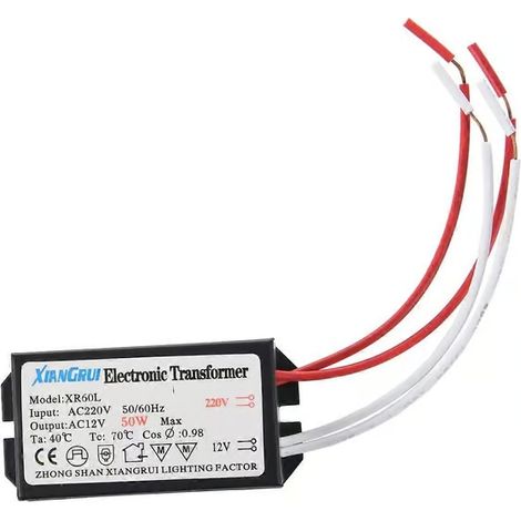 Transformateur électronique 50 W pour lampe halogène 200-250 V vers 12 V (1/4)