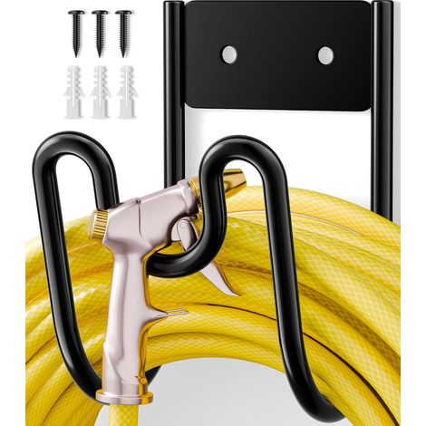 Support mural pour tuyau d’arrosage – Porte-tuyau robuste pour tuyaux d’eau, rallonges électriques et tuyaux d’aspirateur, 1 pièce (1/5)