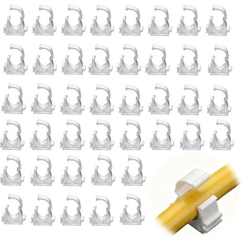 Confezione da 42 fascette stringitubo, diametro interno 16 mm, fascette in plastica, fascette bianche per tubi dell'acqua e tubi del gas (1/5)