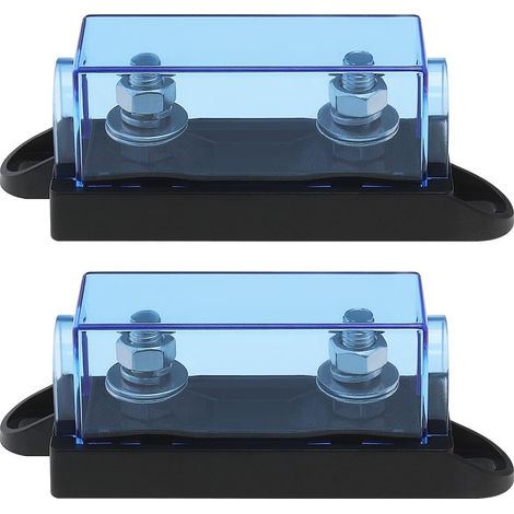 2pcs Porte-fusible de Voiture 1 Voie Bleu Transparent Compatible avec Mega Fusibles Compatible avec ANM Fusibles à Boulonner pour Climatisation Automobile (1/5)