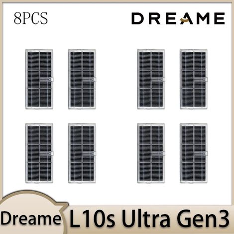 (8 filtres HEPA) Convient pour l'aspirateur robot Dreame L10s Ultra Gen3. Accessoires : brosse principale, brosse latérale, filtre HEPA, lingettes de nettoyage, sac à poussière. (1/4)
