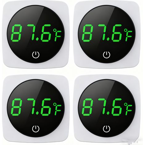 Lot de 4 Thermomètre à aquarium adapté à un aquarium, thermomètre à affichage LED, blanc, avec capteur de température, numérique - précis (1/5)