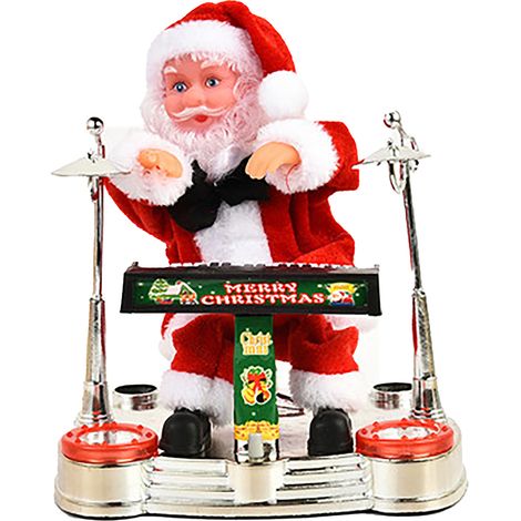Weihnachtliche elektrische Musik-Weihnachtsmann-Puppe spielt Klavier – Ornament für Weihnachtsdekorationen – Geschenk für Kinder (1/5)
