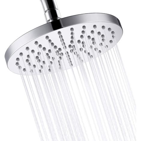 Pommeau de douche fixe 20 cm / 8" anticalcaire, pivotant, pour salle de bain (1/5)